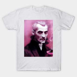 Halloween Creepy Pink Dracula Type Man T-Shirt